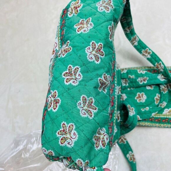 Americana By Sharif Green Purse Bag Small Backpack Floral Quilted - Picture 7 of 7